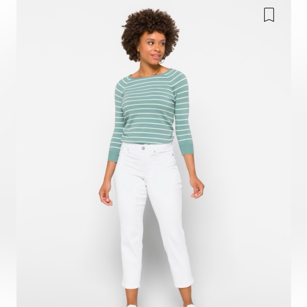 1822 Denim Butter Slim Straight White Jean